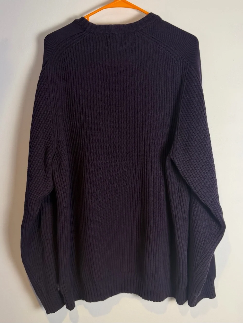 Timberland Men’s Dark Navy Ribbed Cotton Crewneck Sweater